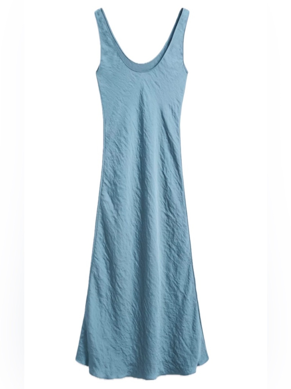 Massimo Dutti Sky Blue Scoop Neck Sleeveless Maxi Dress
